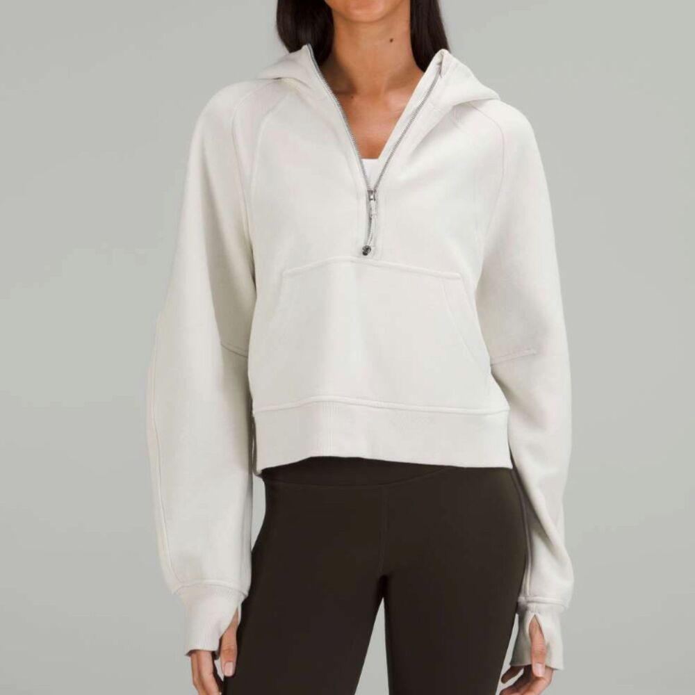 Women Lululemon Scuba Oversized Half-Zip Hoodie Bone Size M/L Athleisure Yoga